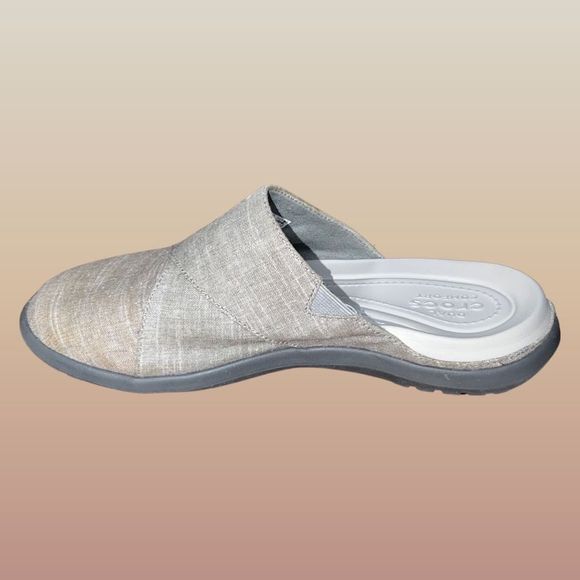 Crocs Women's Capri Gray/Khaki Mule Clog Size 9 - Picture 5 of 6